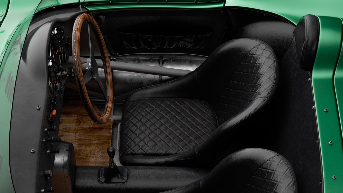 Antique racing car，Aston Martin，Automobile design，