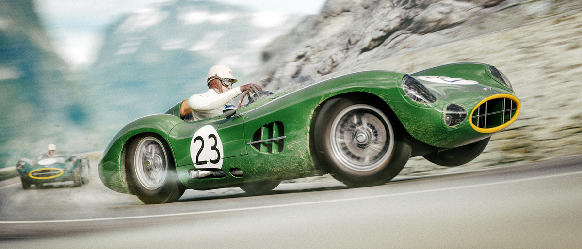 Antique racing car，Aston Martin，Automobile design，