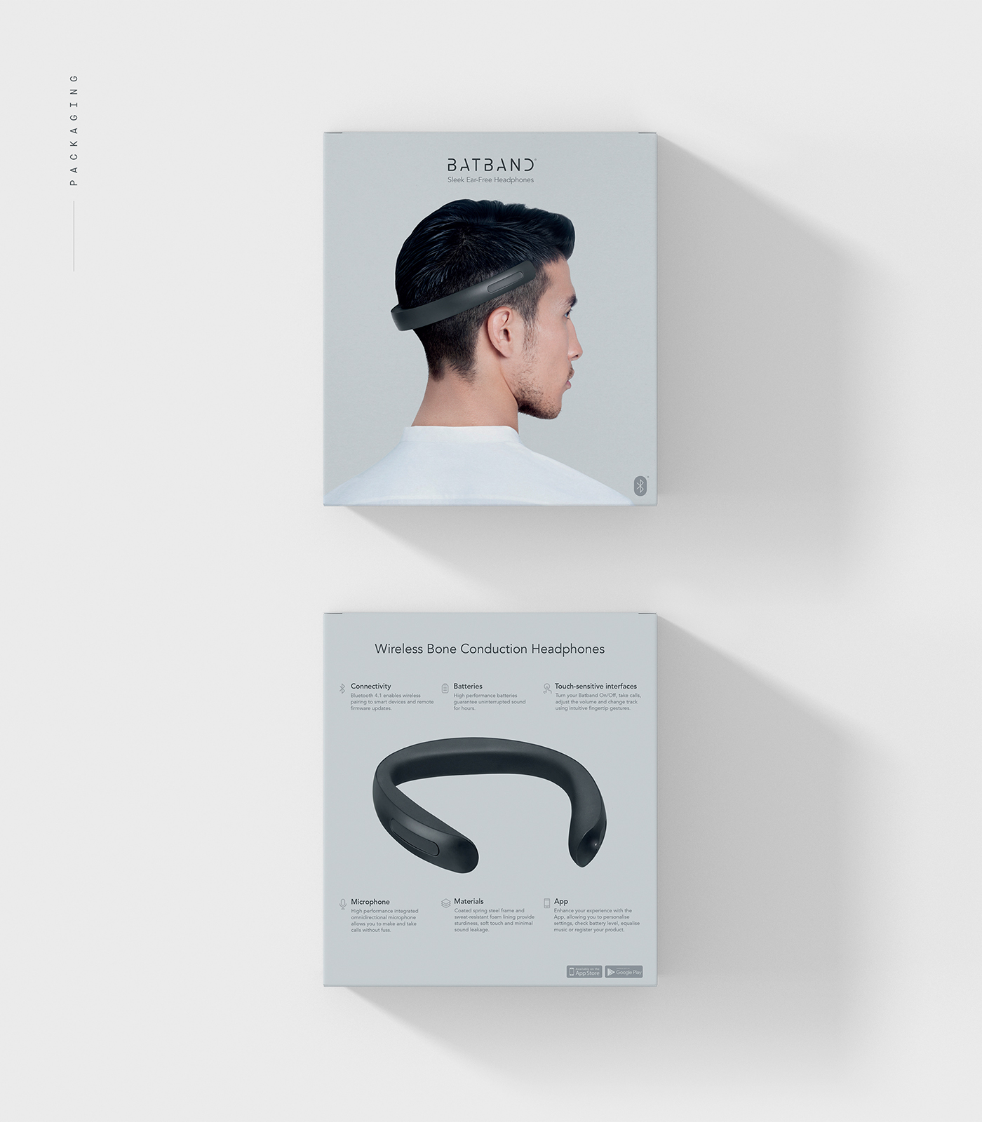 Earless earphone，Minimalism，Futurist，smooth，Bat belt，