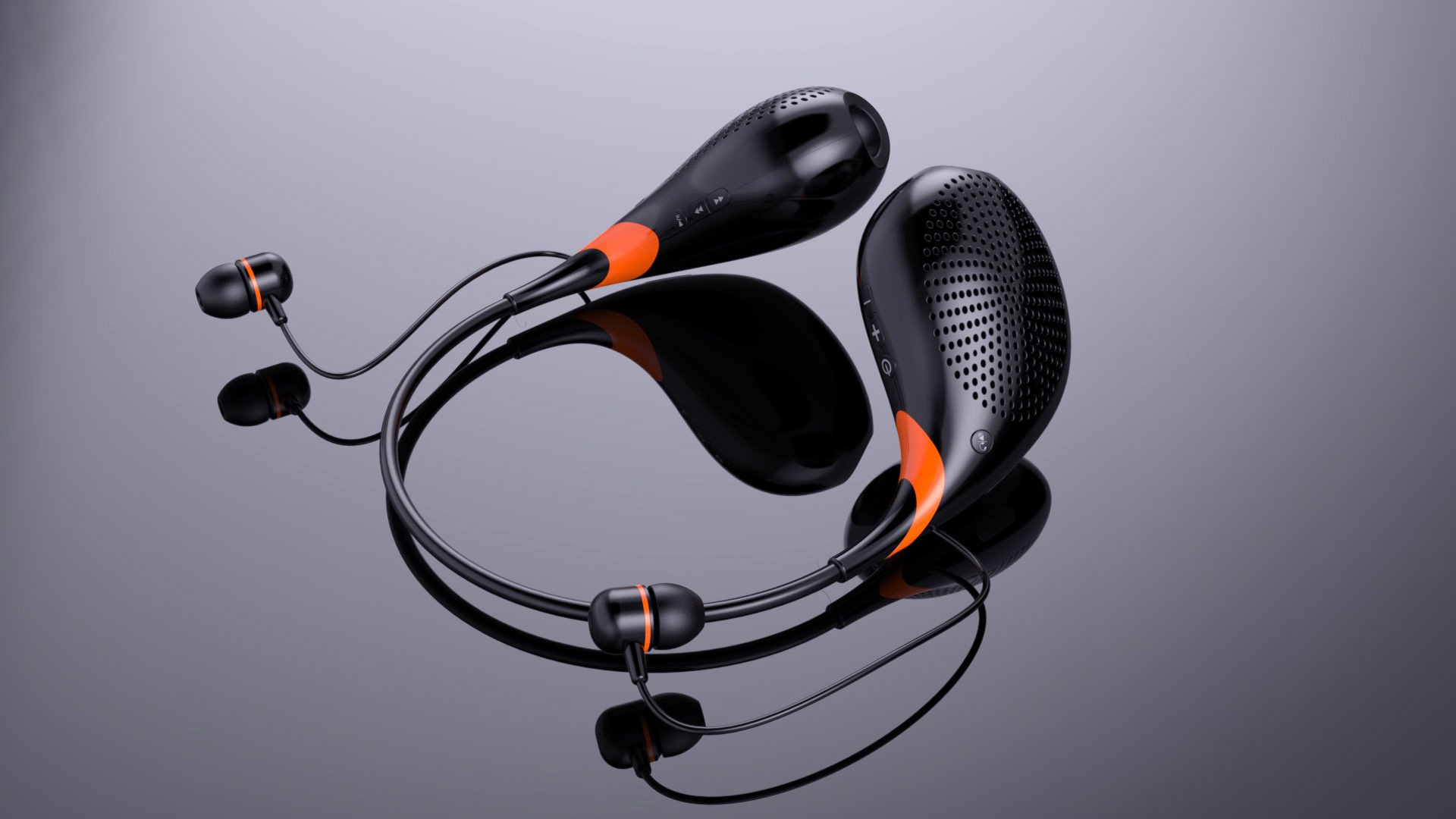 loudspeaker box，headset，outdoors，motion，