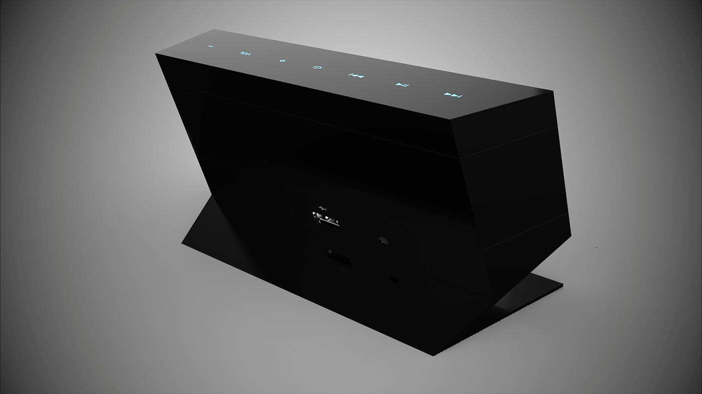 black，classic，Bluetooth，loudspeaker box，tilt，