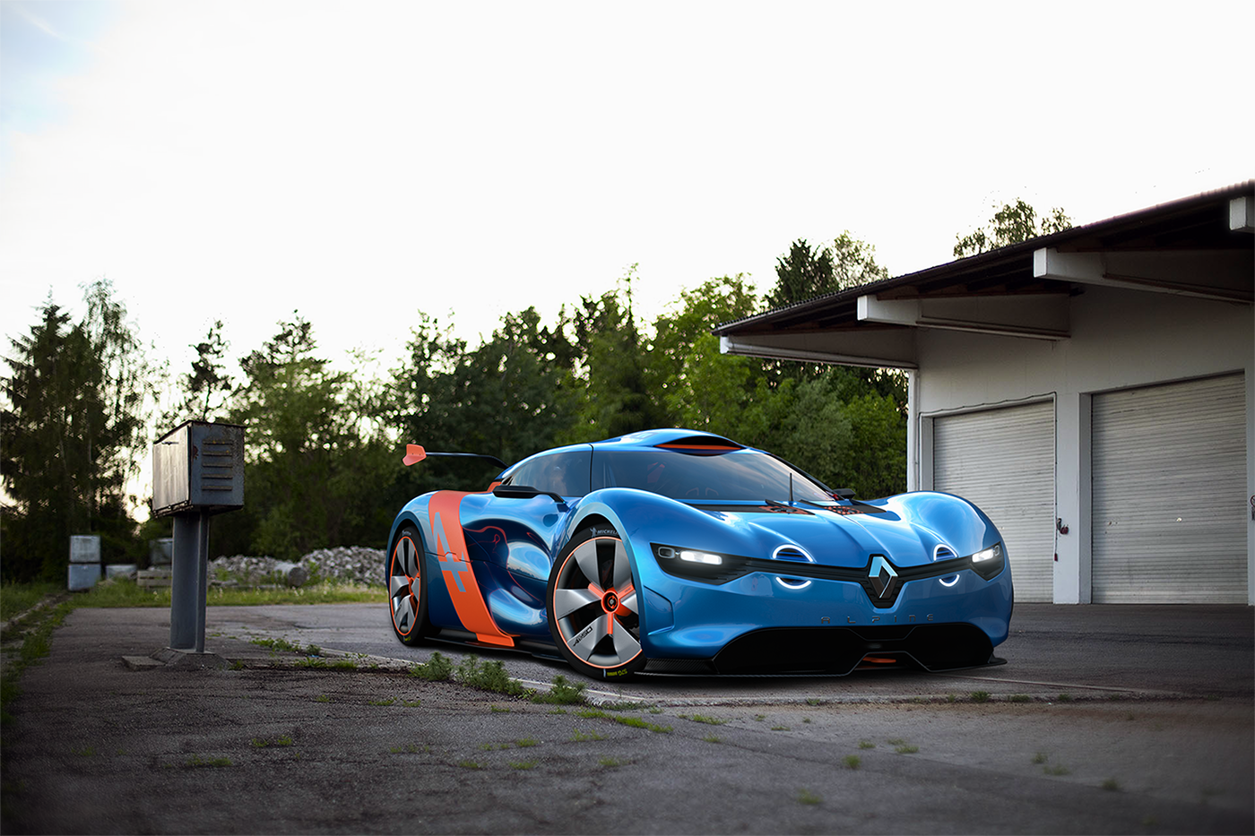 automobile，Sports car，blue，