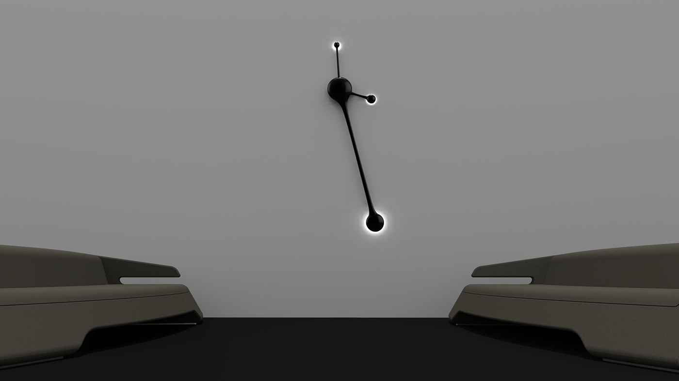 Simplicity，black，brightness，Wall clock，Minimalism，