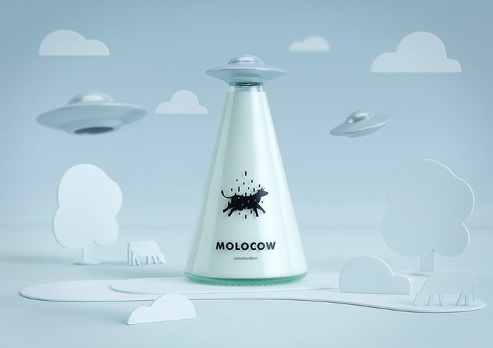 ufo，Milk bottle，Interesting，packing design，