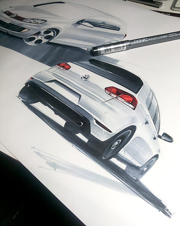Luxury car，marker pen，Hand drawn，line，Coloring，