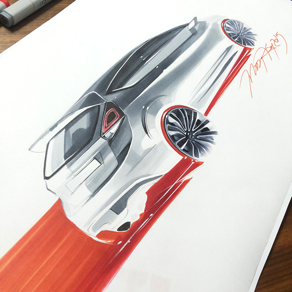 Luxury car，marker pen，Hand drawn，line，Coloring，