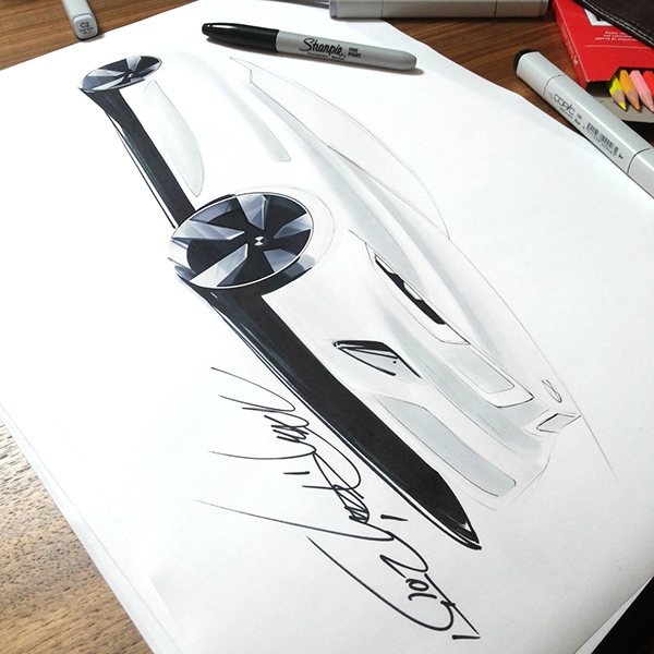 Luxury car，marker pen，Hand drawn，line，Coloring，