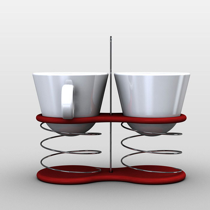情感化设计，咖啡杯，弹簧杯托，平衡，