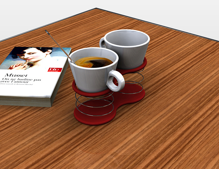 Emotional design，coffee cup，Spring cup holder，balance，
