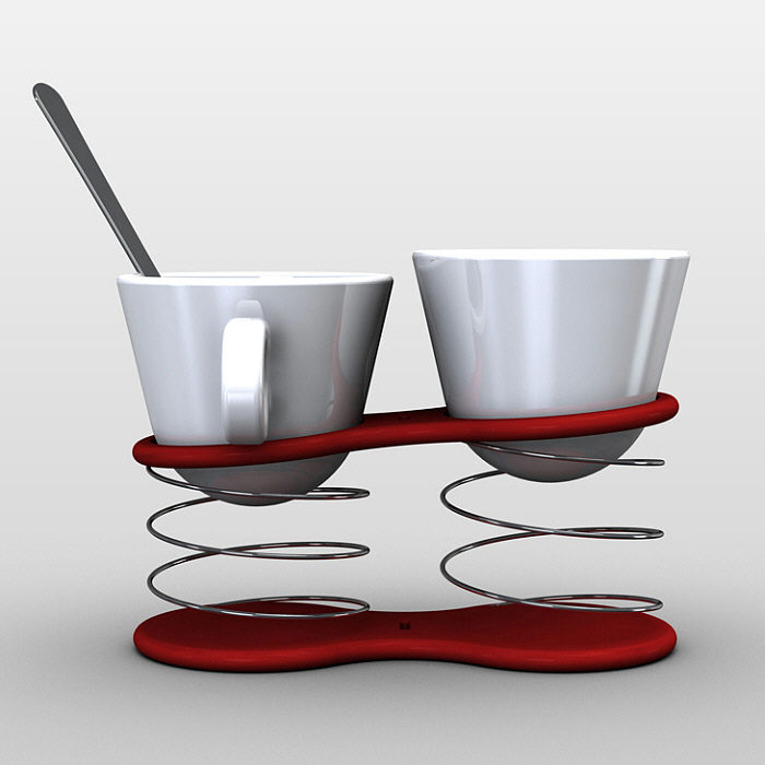 Emotional design，coffee cup，Spring cup holder，balance，