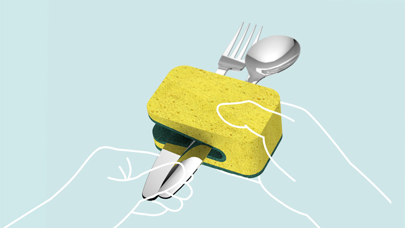 Convenient and labor-saving，Sponge，Cleaning tools，red dot，2014 red dot award，