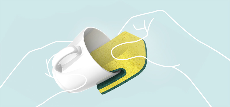 Convenient and labor-saving，Sponge，Cleaning tools，red dot，2014 red dot award，