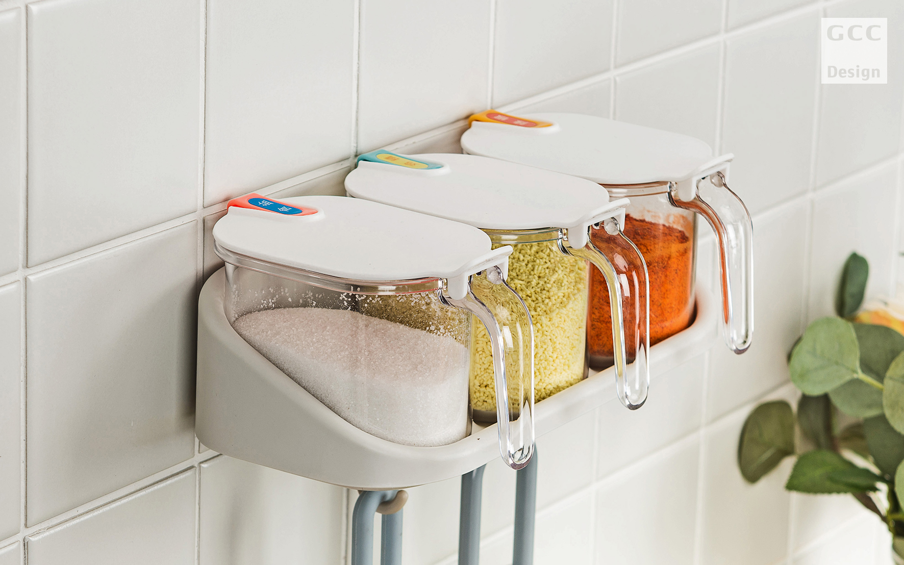 Kitchen storage，Seasoning box，Wall mounted storage，Label seasoning box，Original home，