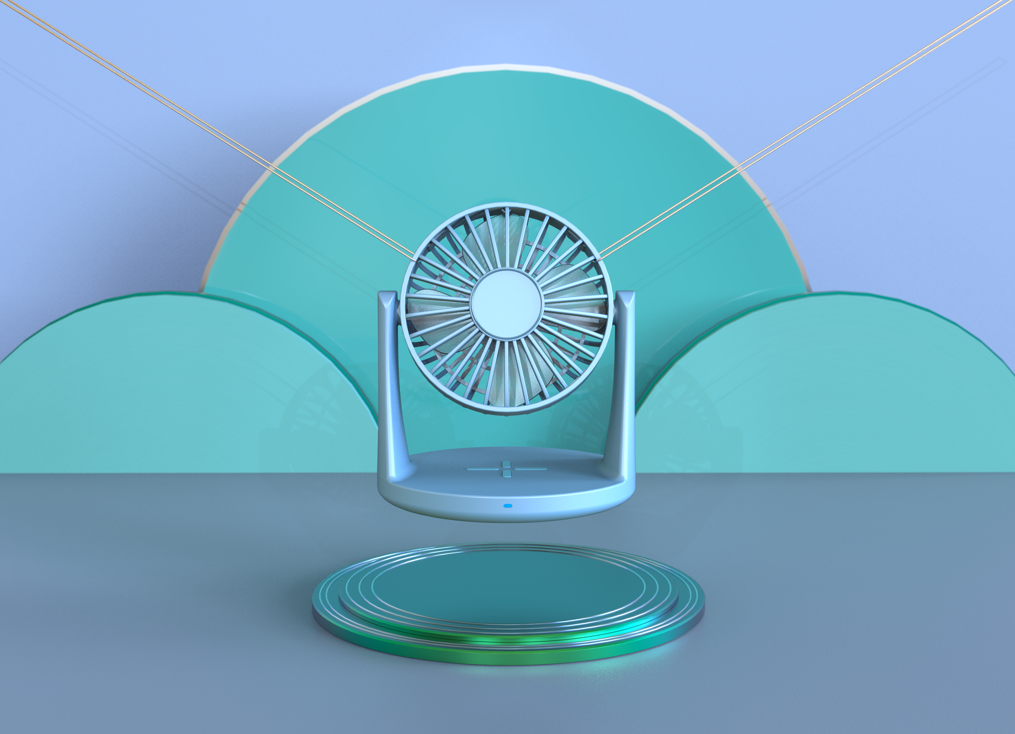 Wireless charging，Fan，Render，