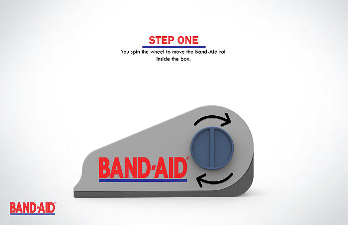 BAND·AID，创可贴卷，开关，便利，单手操作，