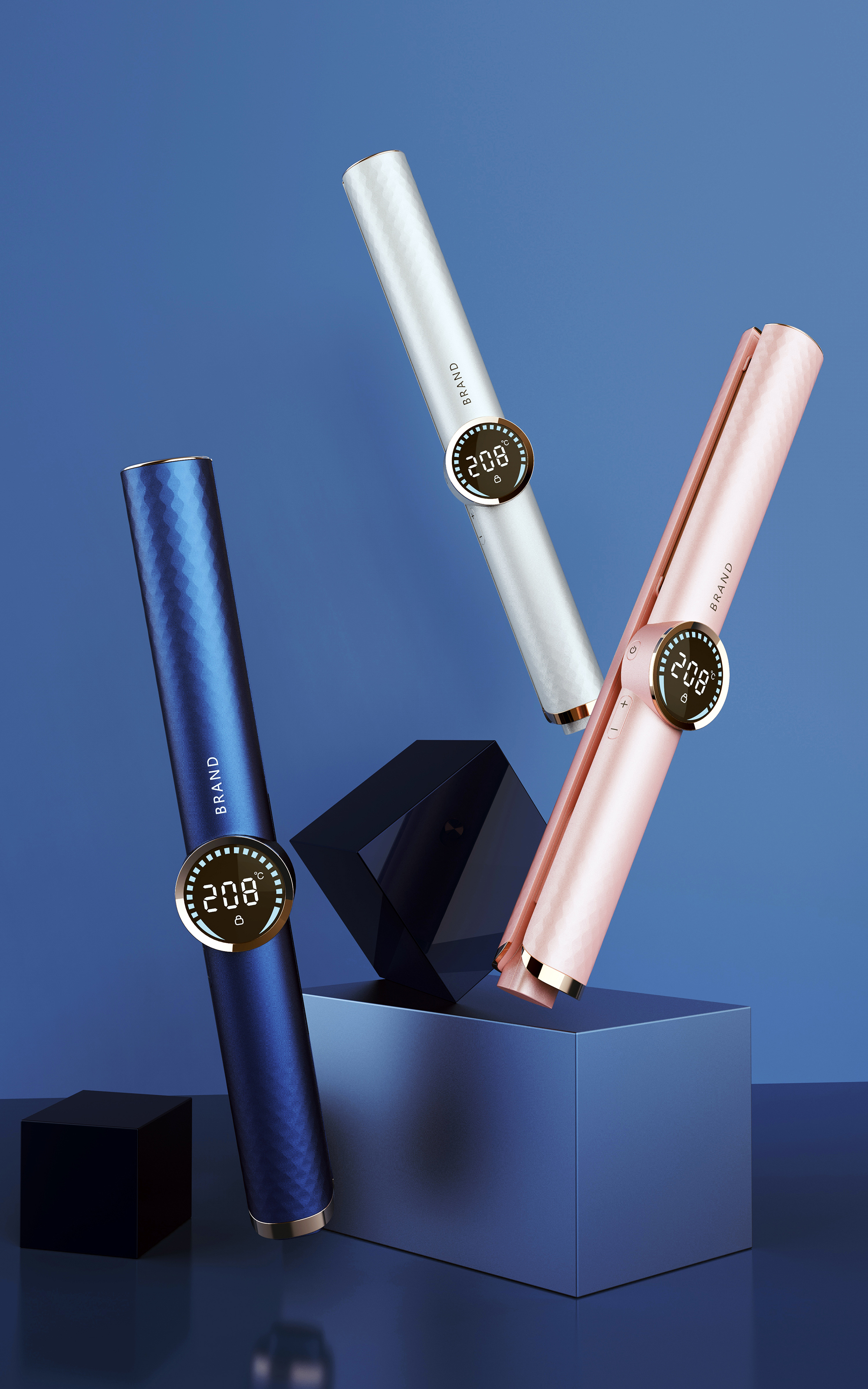 Hair straightener, curling bar, straight clip，