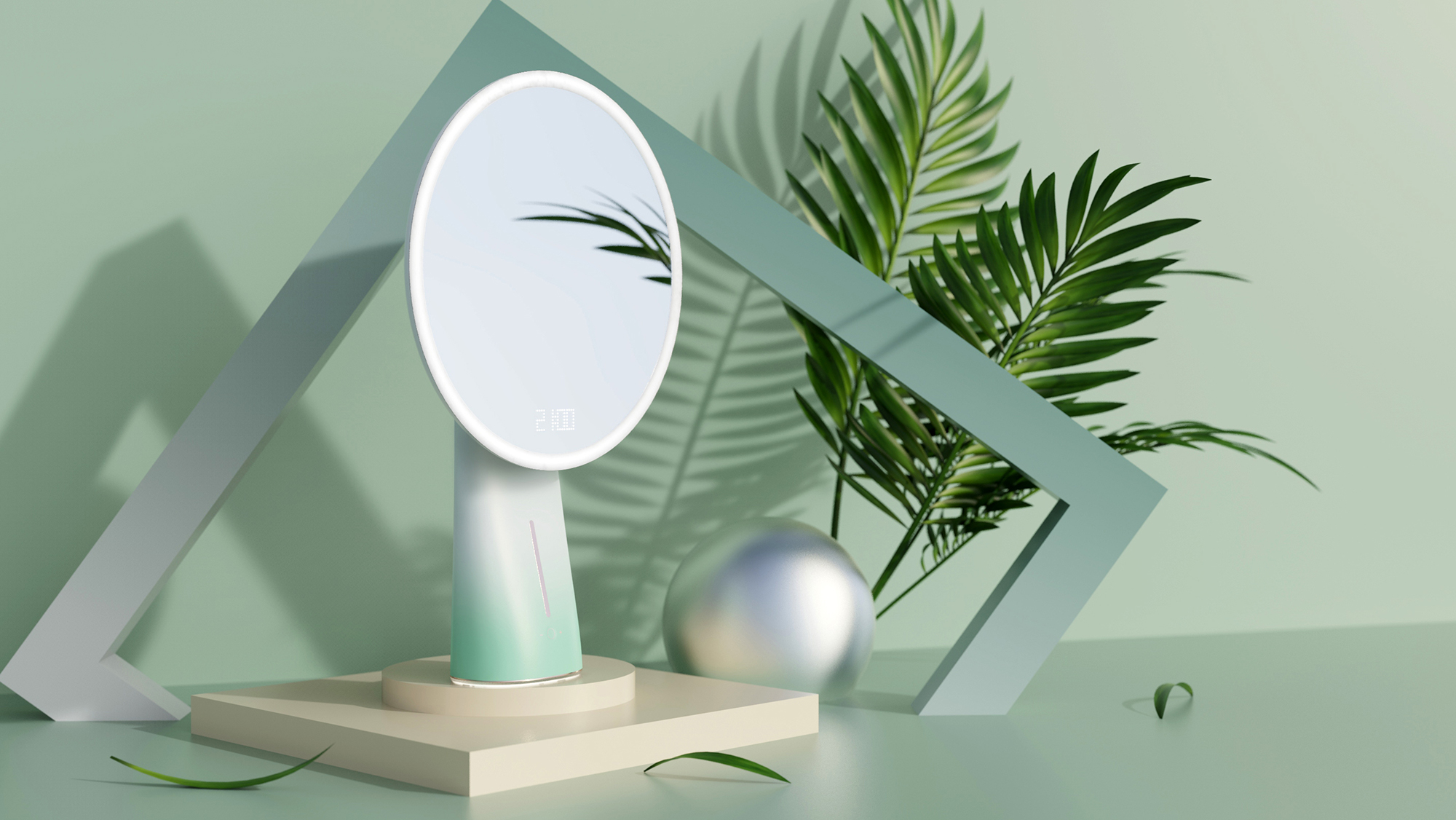 Light mirror, makeup mirror, beauty mirror，