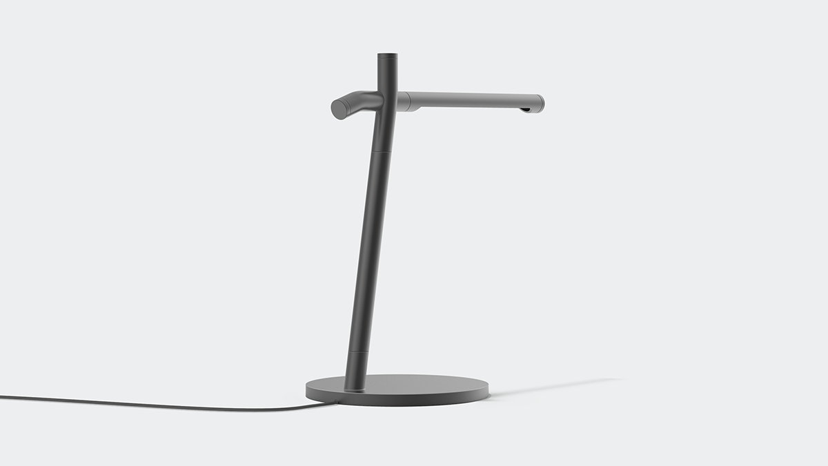 Minimalist，Aluminum tube，Desk lamp，black，