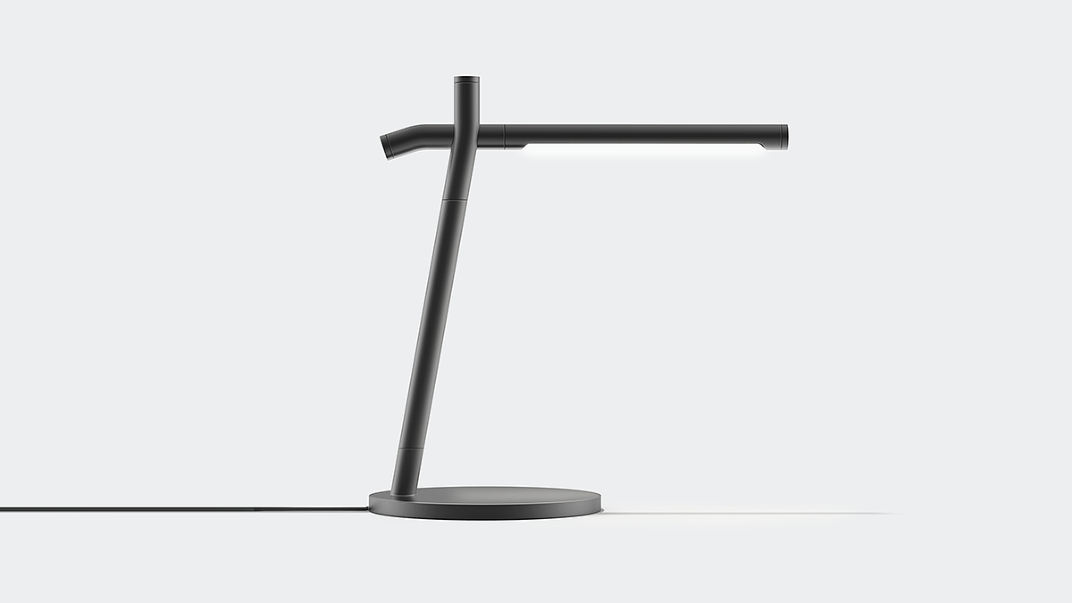 Minimalist，Aluminum tube，Desk lamp，black，