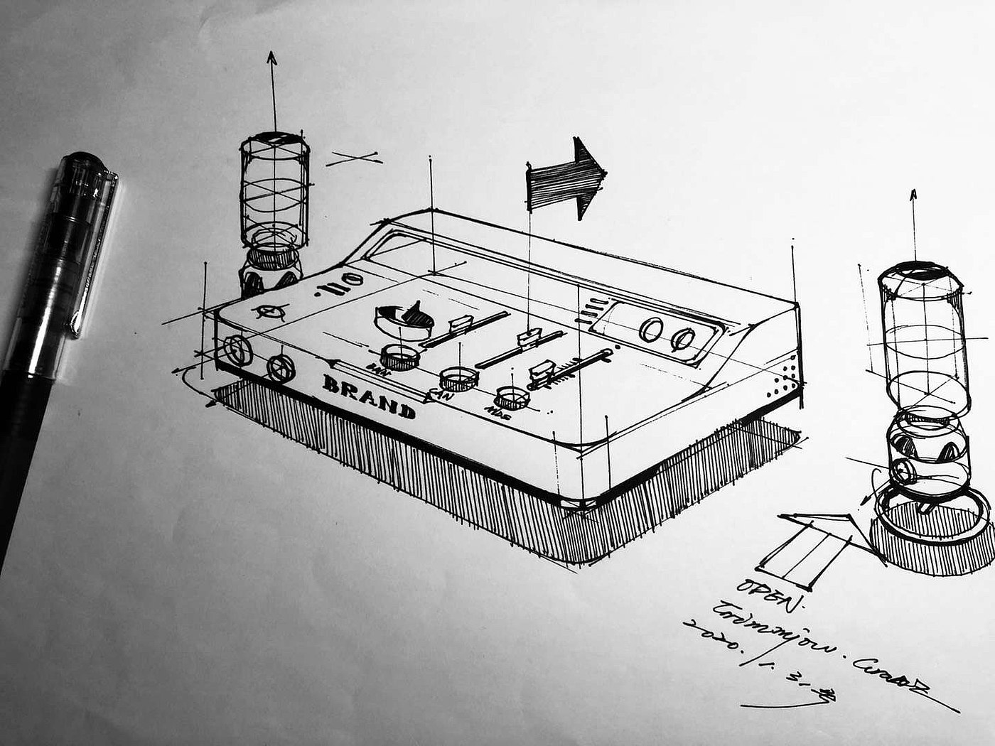 Hand drawn，product design，