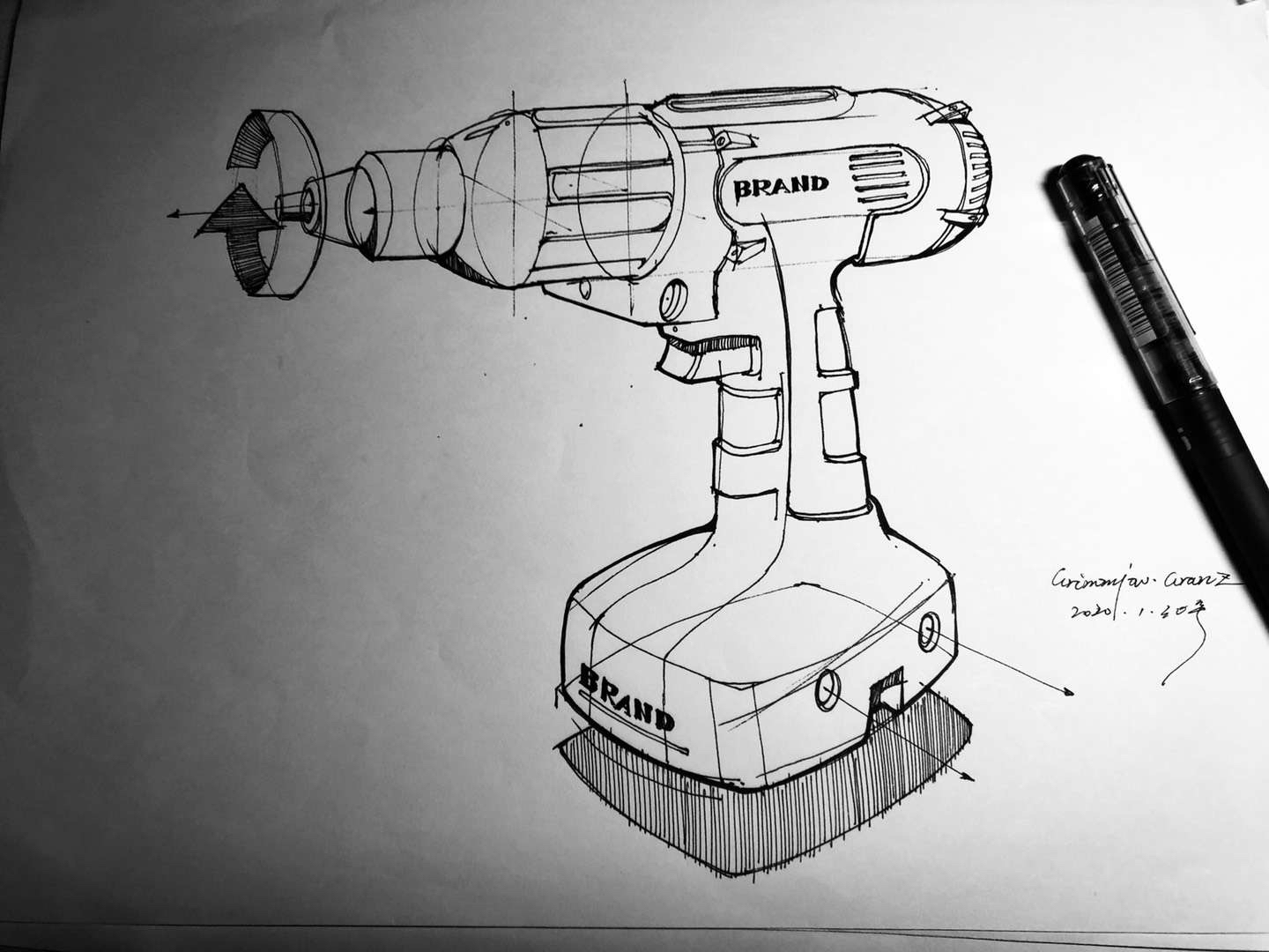 Hand drawn，product design，