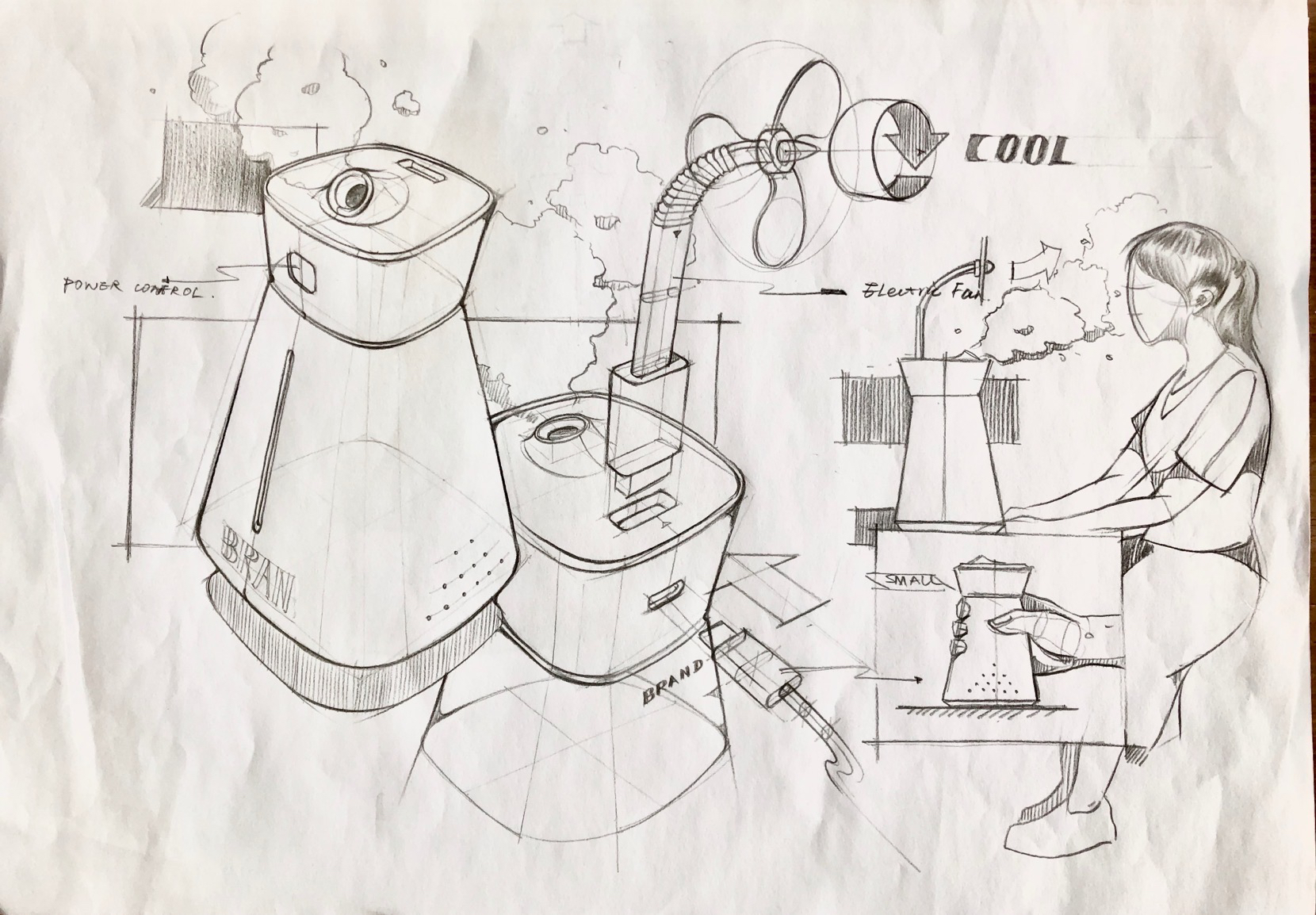 Hand drawn，product design，
