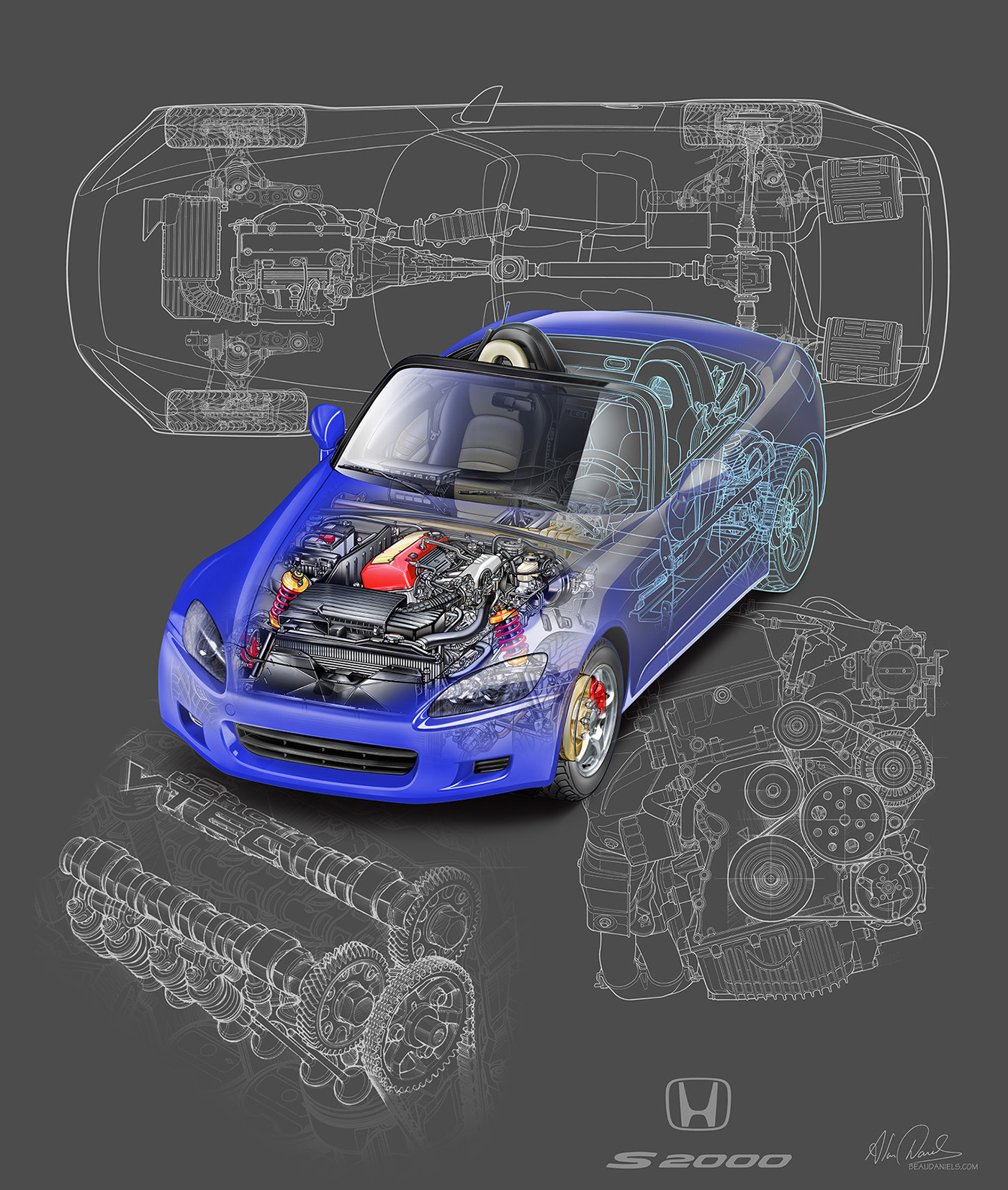 Honda，automobile，Color matching，profile，