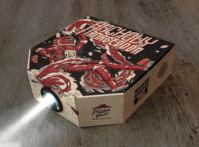 Pizza hut，Pizza box，Movie projector，originality，