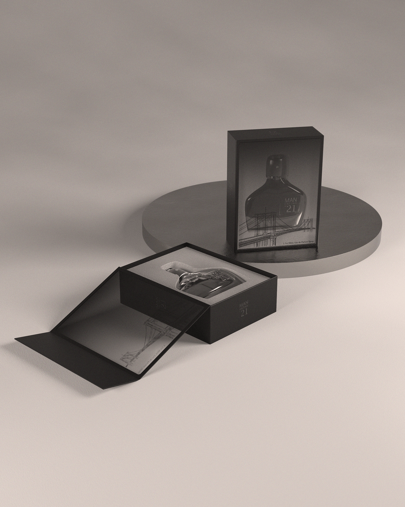 Men's Cologne，Perfume design，packing design，MANHATTAN No.21，