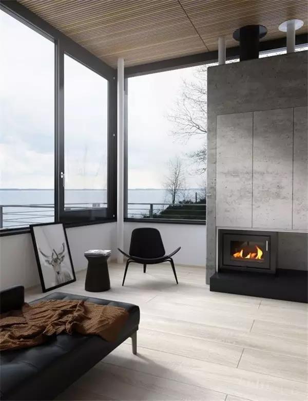 Interior design，decorate，cement，Log，Material matching，