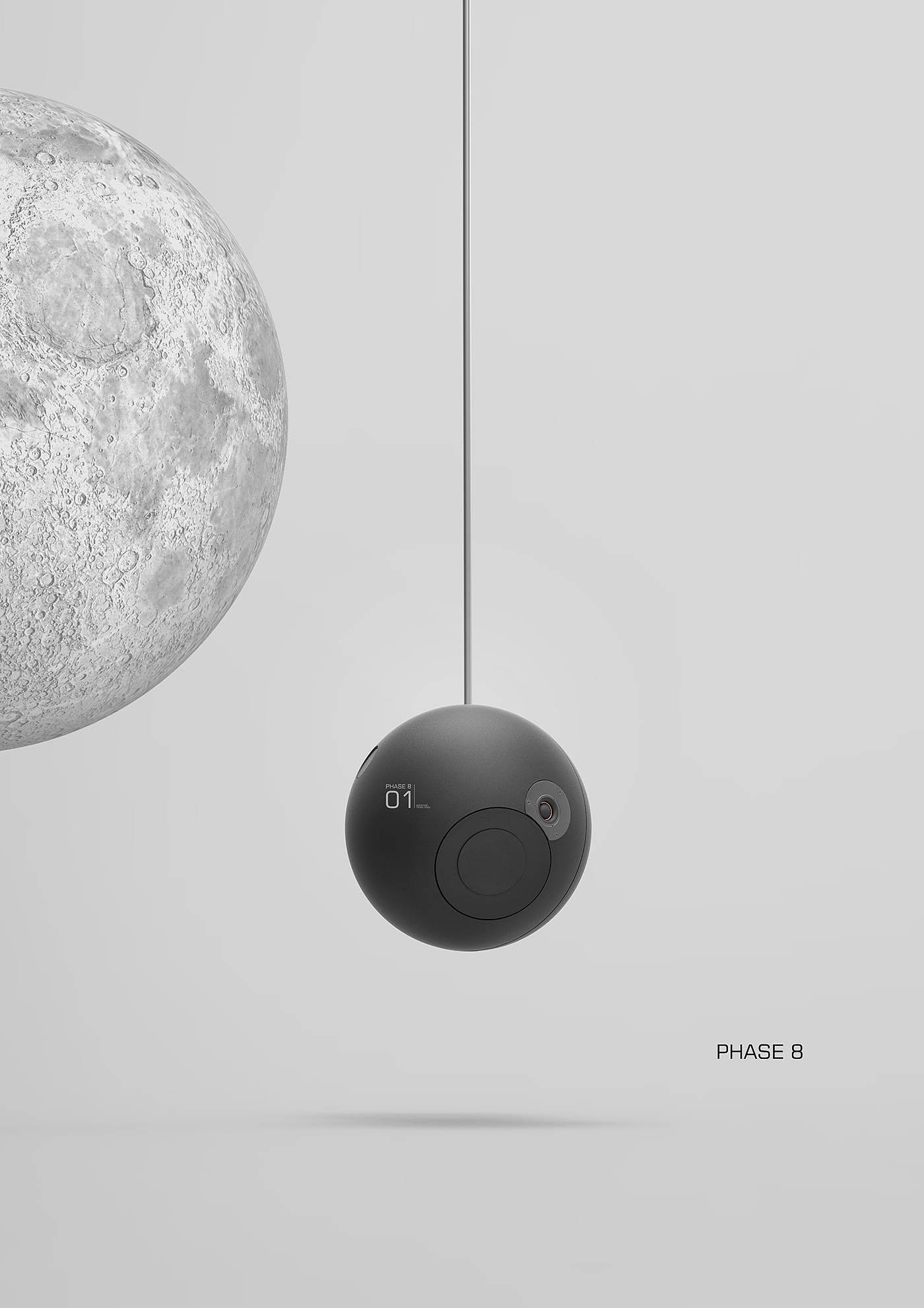 red dot，moon，phase of the moon，speaker system ，originality，