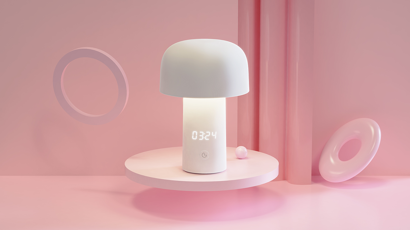 lamp，Night light，Simplicity，Home Furnishing，intelligence，interest，Render，Cartoon，