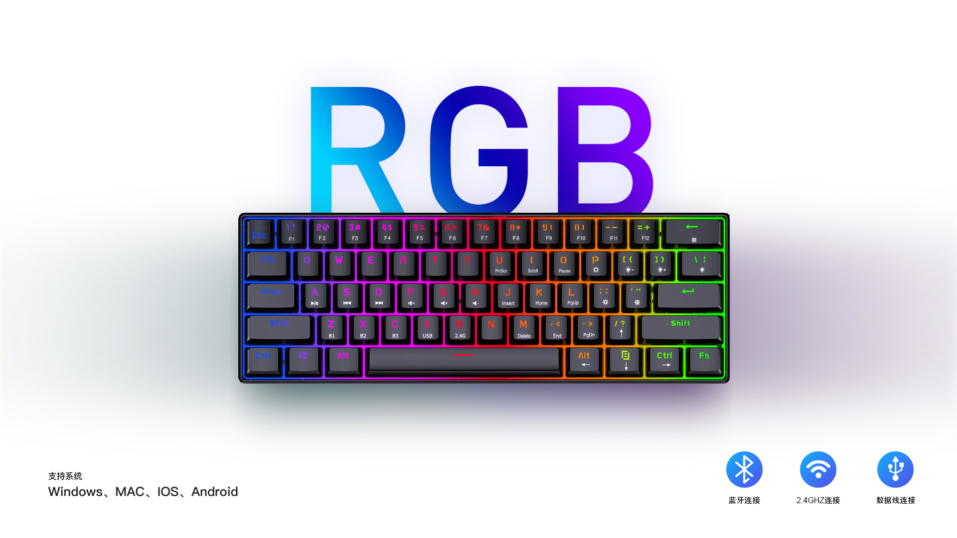 Mechanical keyboard，Render，keyshot，Light effect，