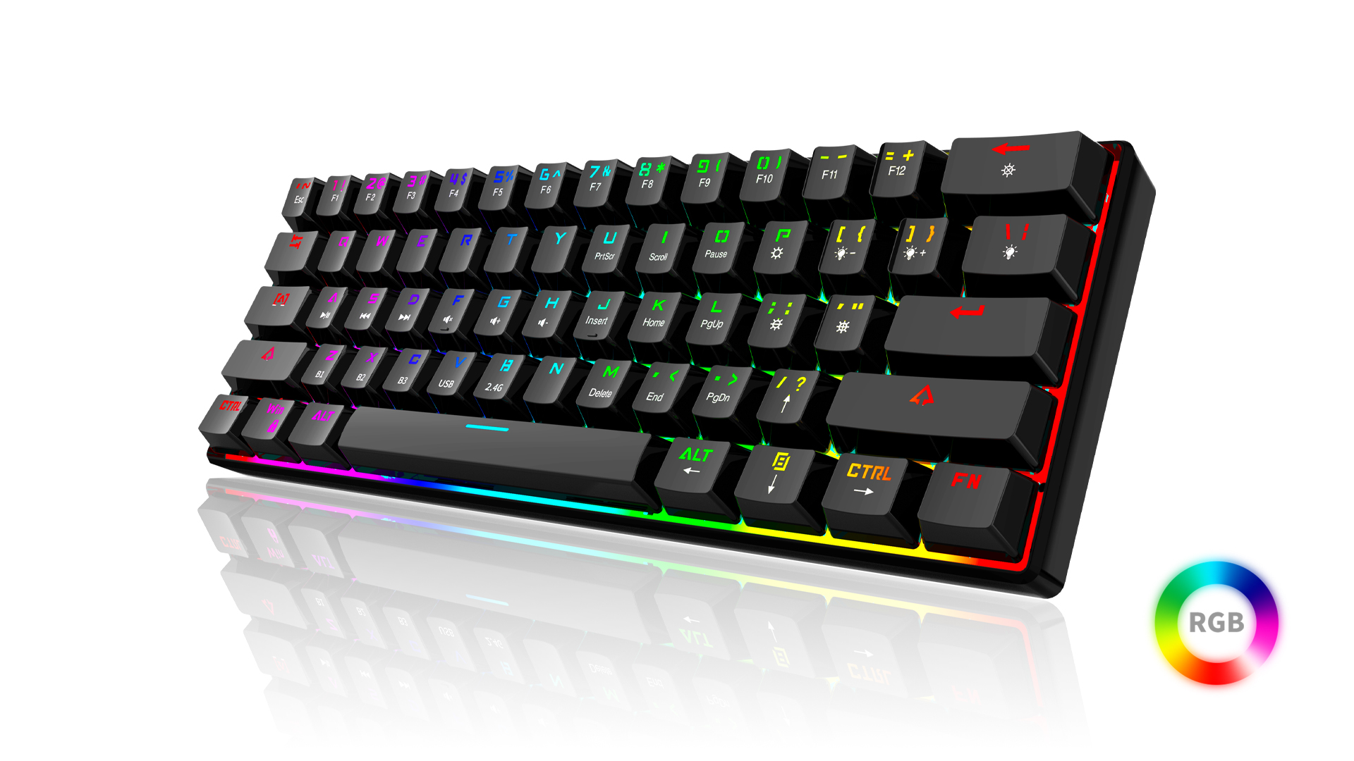 Mechanical keyboard，Render，keyshot，Light effect，