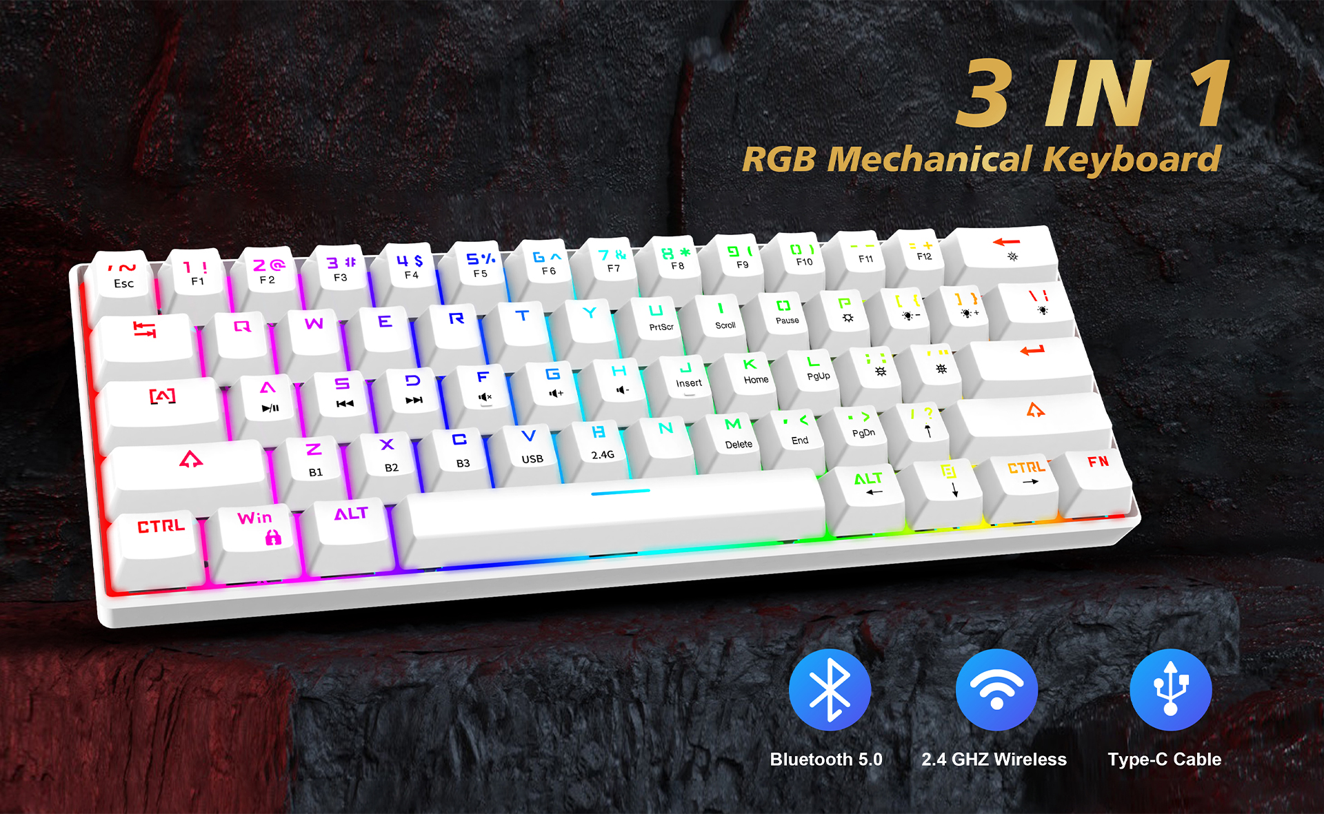 Mechanical keyboard，Render，keyshot，Light effect，