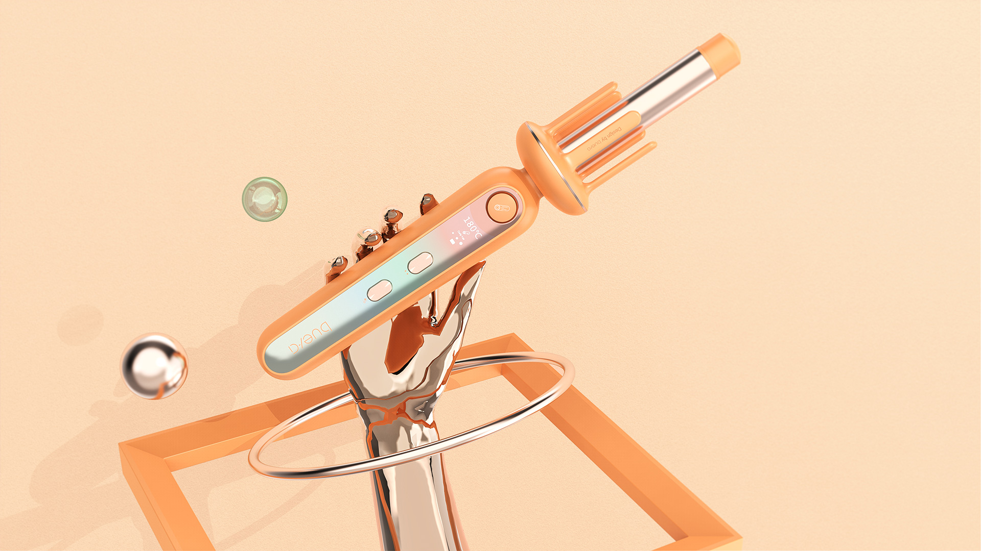 Appearance design of curly hair stick，industrial design，Appearance design of personal care products，