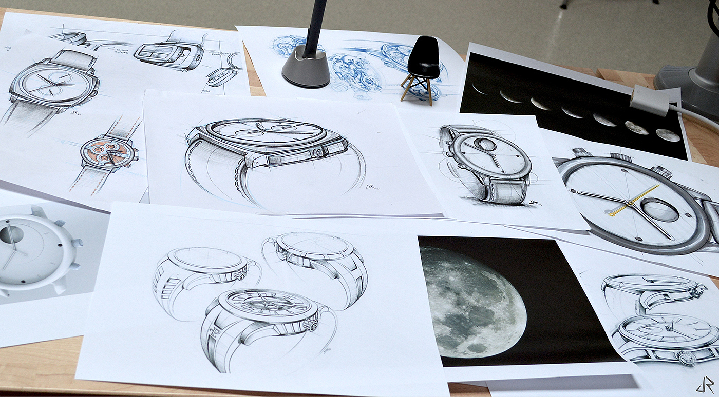 灵感，月亮，阿波罗，月相手表，手绘，