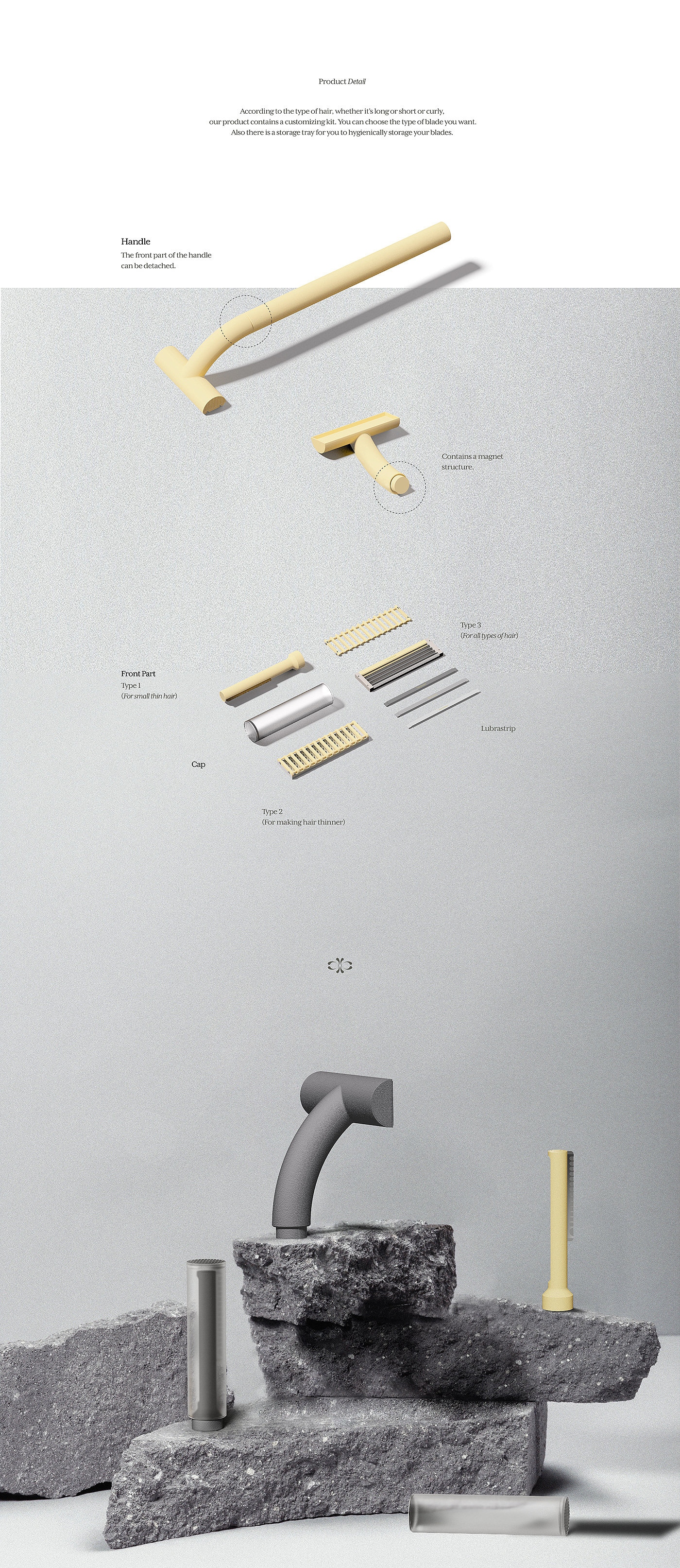 razor，product design，neutral，