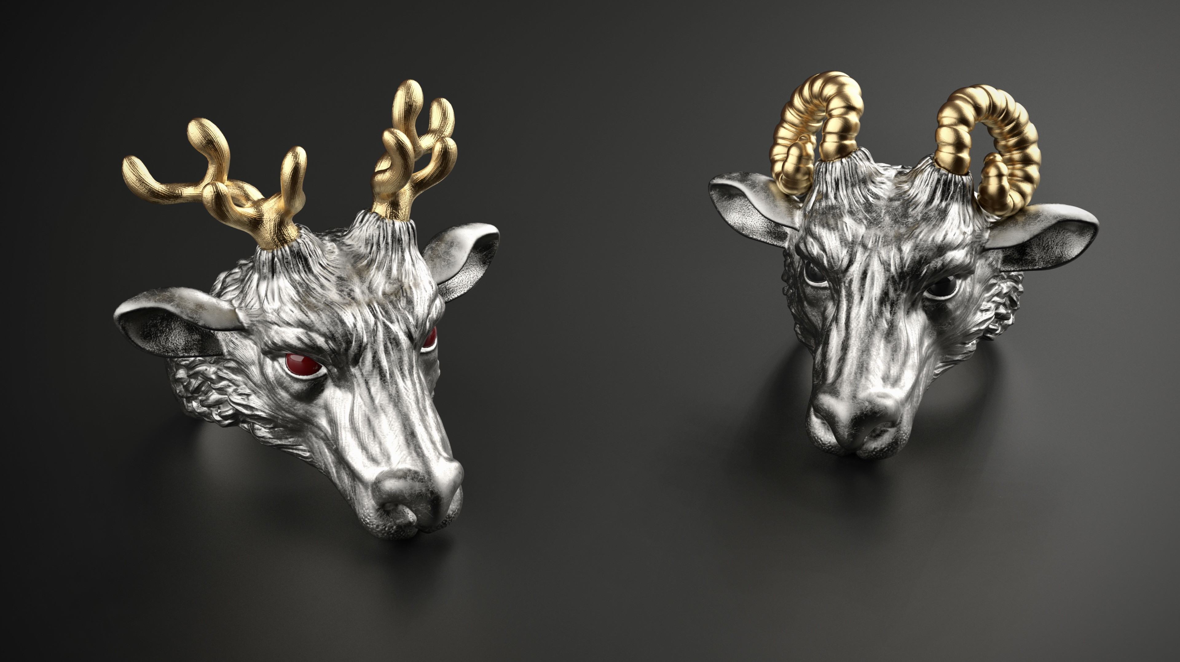 Zbrush，Ring，deer，sheep，