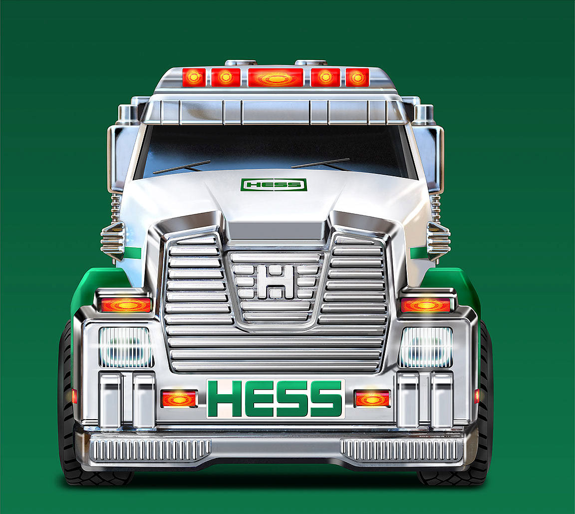 Toys，truck，green，HESS，illustration，