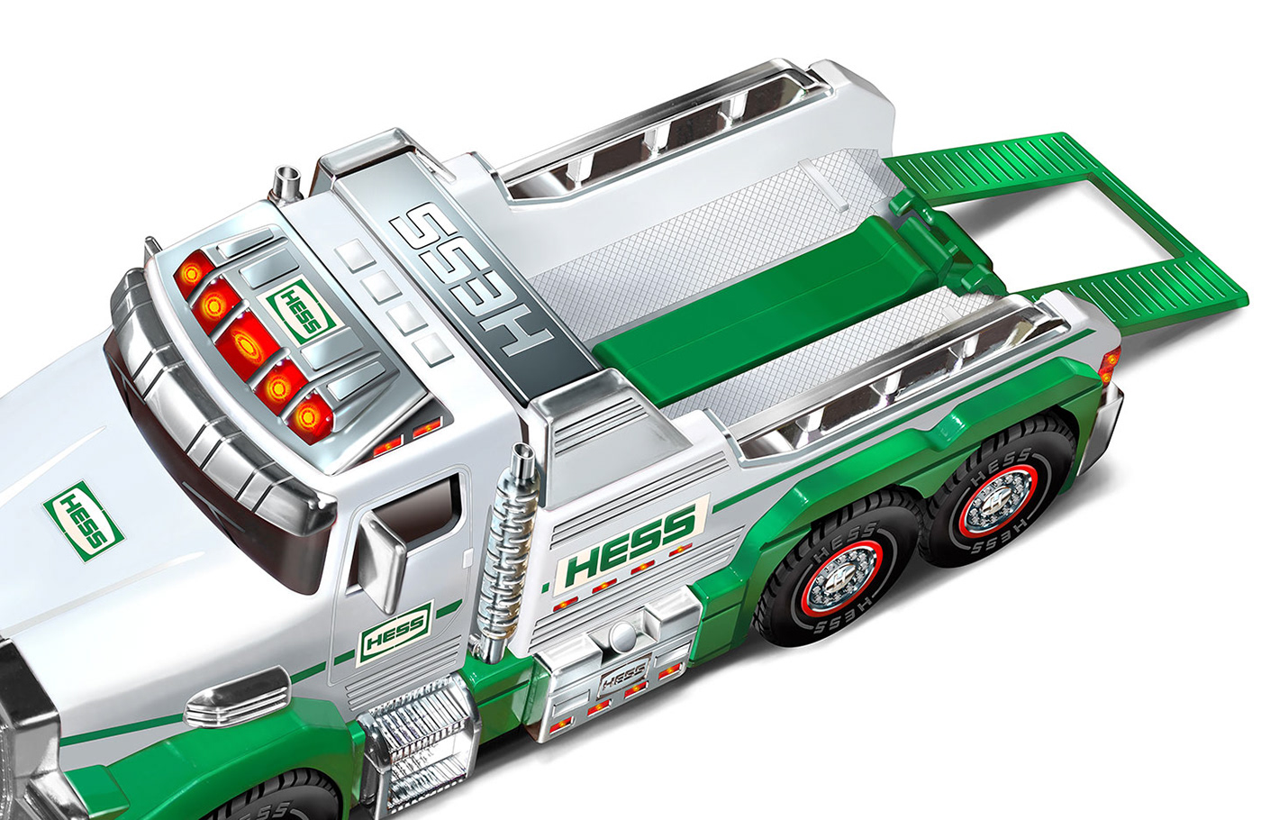 Toys，truck，green，HESS，illustration，