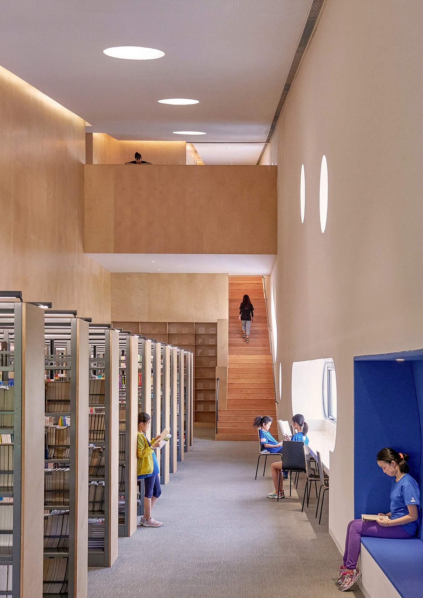 library，theater，Qingpu Pinghe International School，Shanghai，Open type，