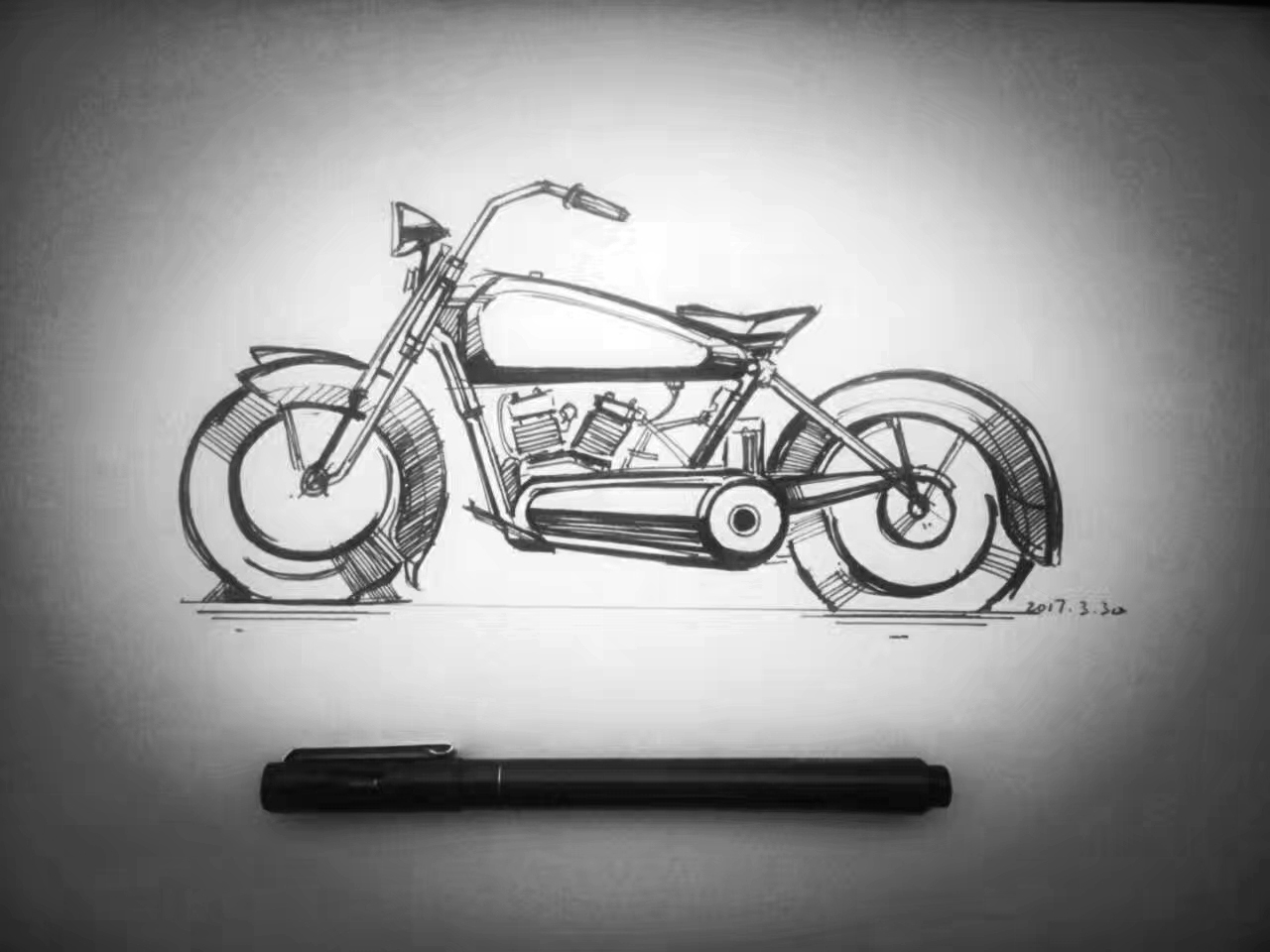 Motorcycle，sketch，