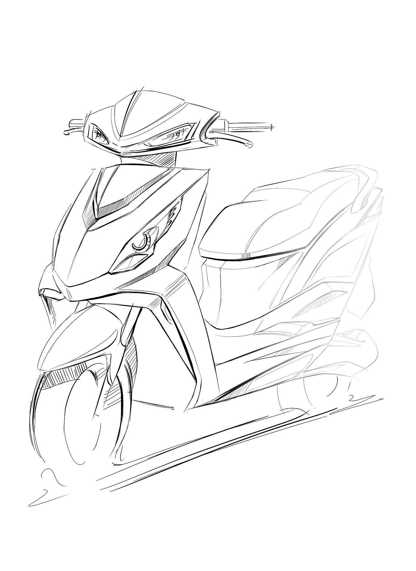 Motorcycle，sketch，
