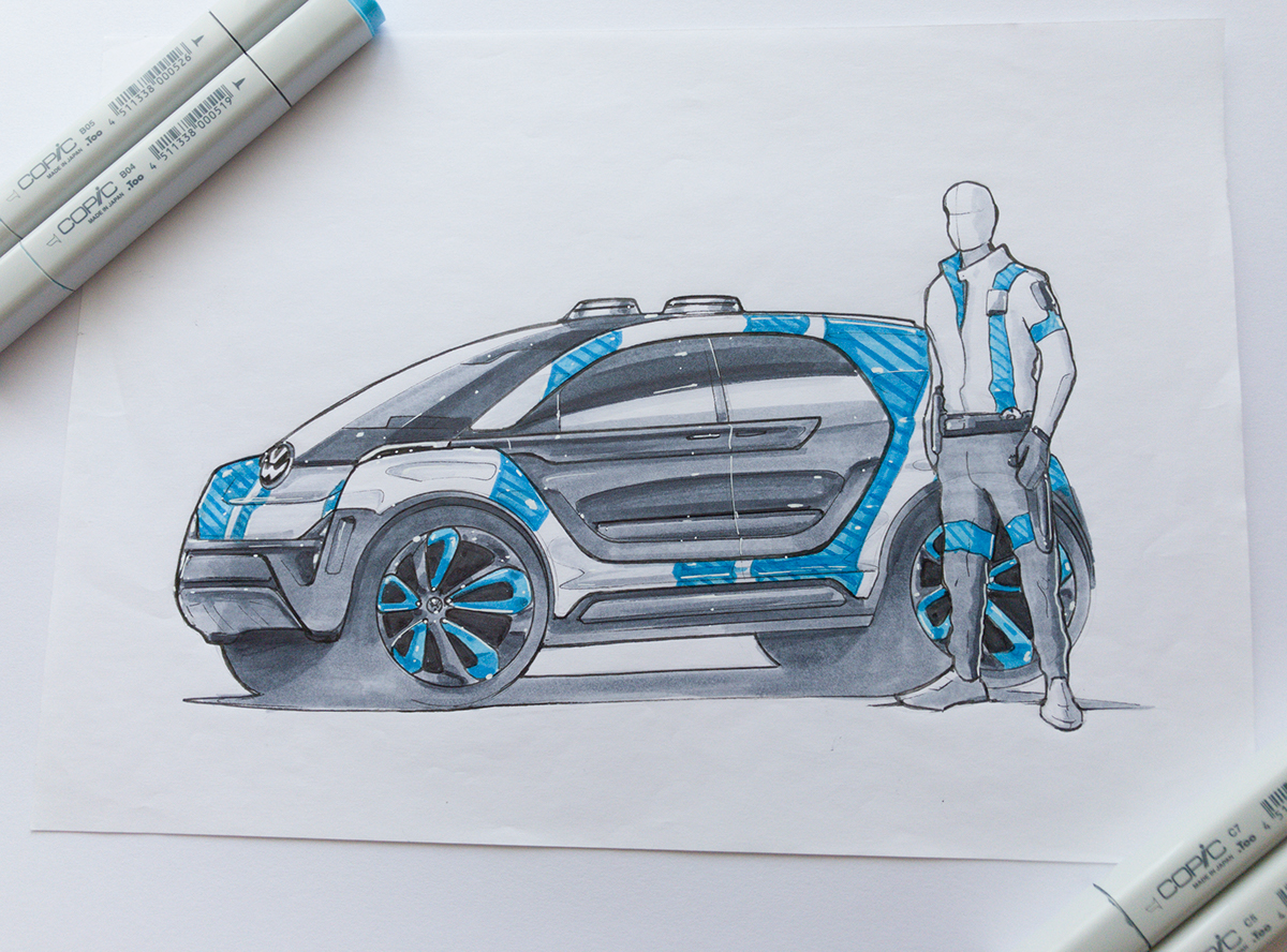 Hand drawn，automobile，marker pen，line，