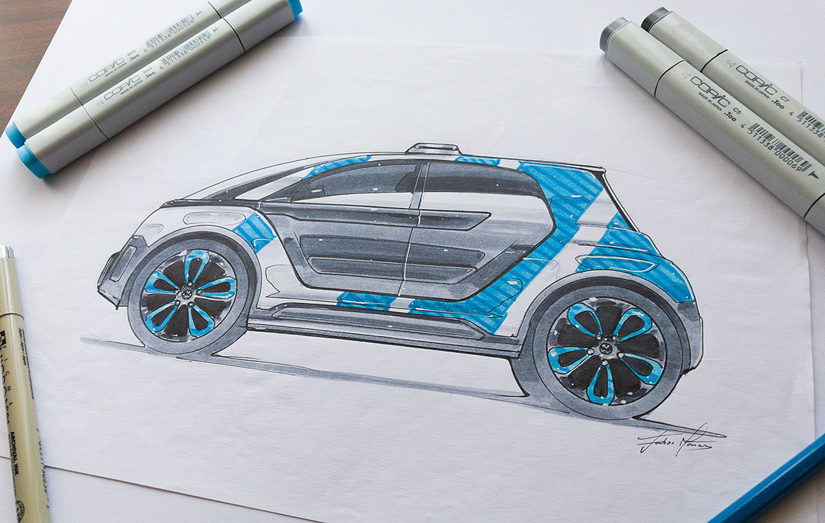 Hand drawn，automobile，marker pen，line，