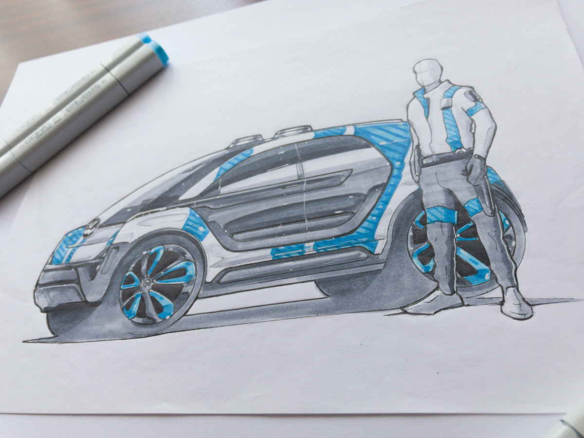 Hand drawn，automobile，marker pen，line，