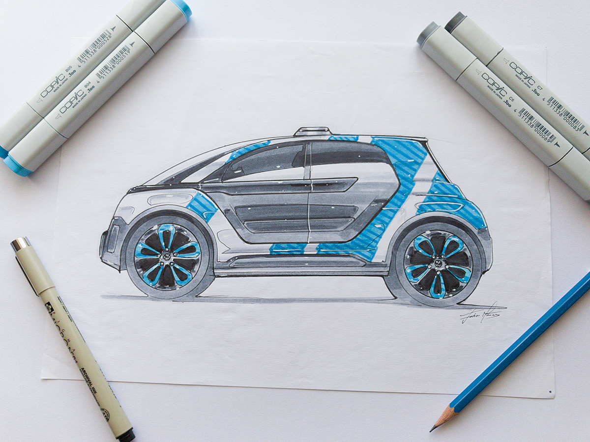 Hand drawn，automobile，marker pen，line，