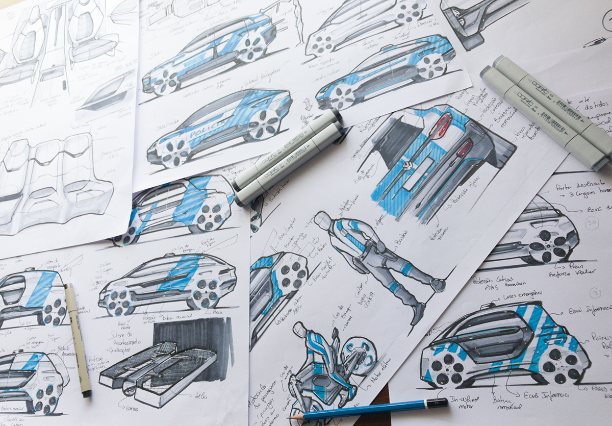 Hand drawn，automobile，marker pen，line，