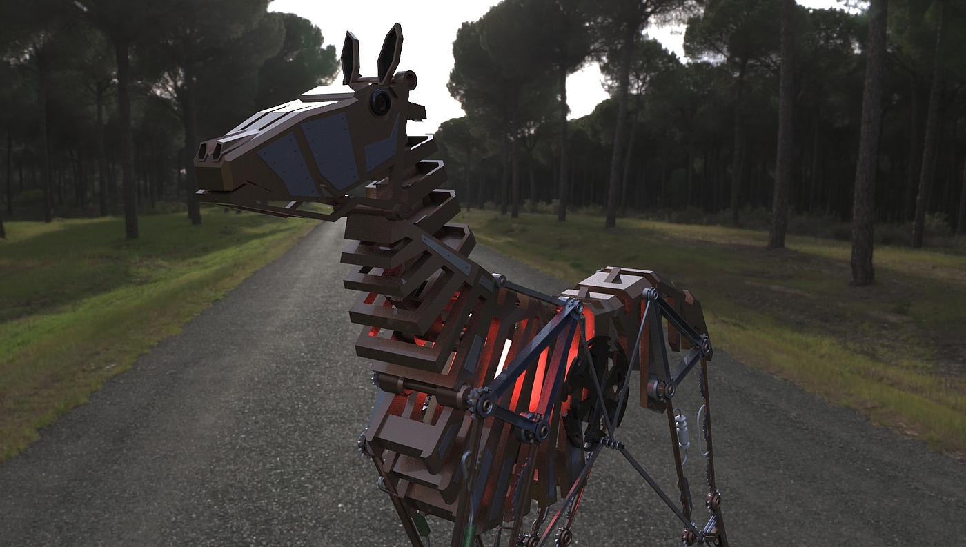 Mechanical galloping horse，Creative structure，Creative design，